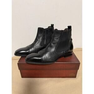 Mezlan Boots Mens Size 8 Black Leather Chelsea Cap Toe Ankle Dress 15768